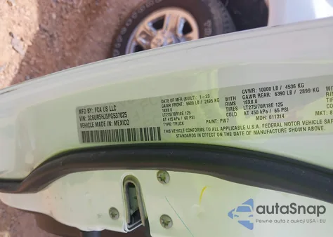 2023 Ram 2500 Tradesman 4X4 8' Box из США, поврежденный, VIN 3C6UR5HJ5PG537025